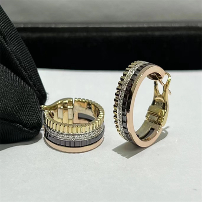 Custom VVS Diamond High End Gold Earrings Round Cut Gold Diamond Jewelry