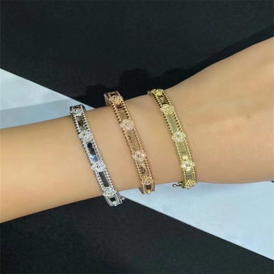 Solid Gold Custom Brand Jewelry 18k Rose Gold PerléE Sweet Clovers Bracelet gold jewelry