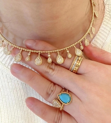 Women'S Custom 18K Gold Jewelry DEF Color Luxury Diamond Necklace