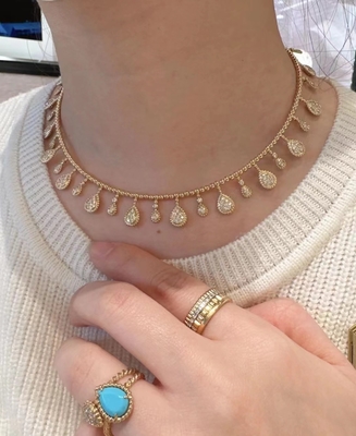 Women'S Custom 18K Gold Jewelry DEF Color Luxury Diamond Necklace