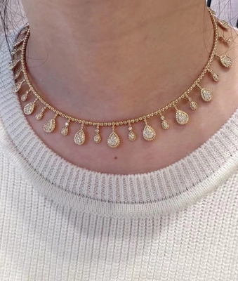 Women'S Custom 18K Gold Jewelry DEF Color Luxury Diamond Necklace