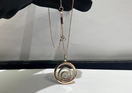 Chopard Happy Diamands Spirit Necklace 18K Rose&White Gold With One Diamonds