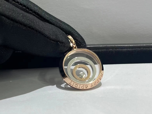 Diamands Chopard Happy Spirit Necklace 18K Rose / White Gold With One Diamonds