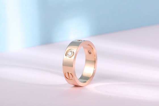 0.24ct Hk Setting Jewelry Diamond Carat Vs2 Stone Clarity Love Rings 18k Rose Gold