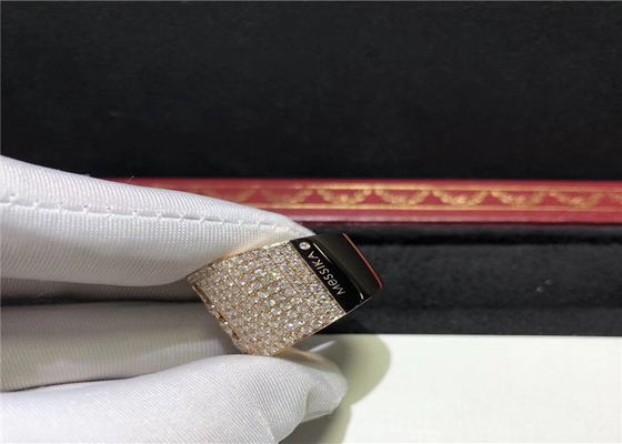 Custom Made 18K Gold  Move Ring With Three Delicate Flowing Diamonds