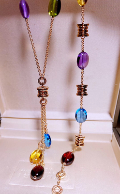 18K GOLD Bracelet Natural Topaz Crystal Bracelet Necklace in 18k Yellow Gold