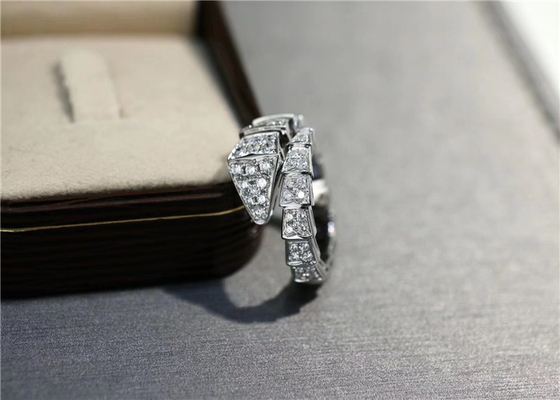 1.27ct Diamond 12g  Serpenti Ring 18k White Gold copy brand jewelry