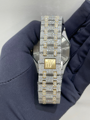 Skeleton Men Lab Diamond Wrist Watch Swiss Moment Moissanite Studded Iced Out