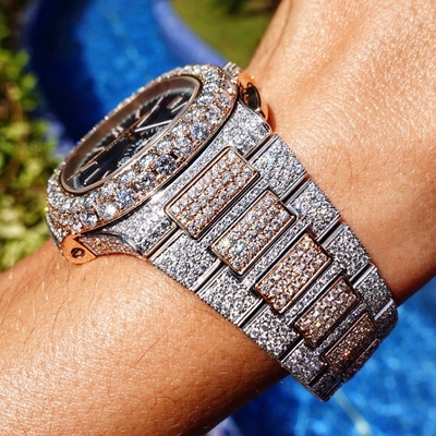 Luxury Hip Hop Iced Out Bling Bling Watches For Mens Moissanite Diamond