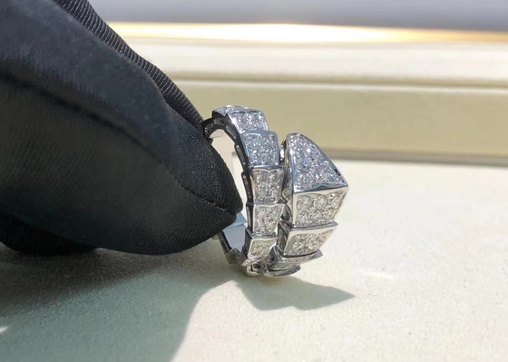 Luxury  Serpenti Ring 18k White Gold Diamond Ring ISO9001 Ceritified