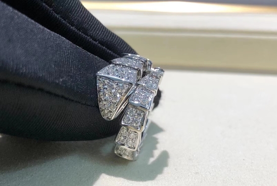 Luxury  Serpenti Ring 18k White Gold Diamond Ring ISO9001 Ceritified