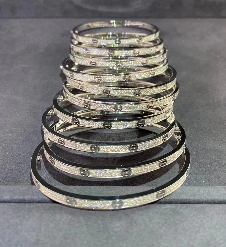 18 karat gold bangles jewelry luxury diamond jewellery full diamond love thin bangle bracelets