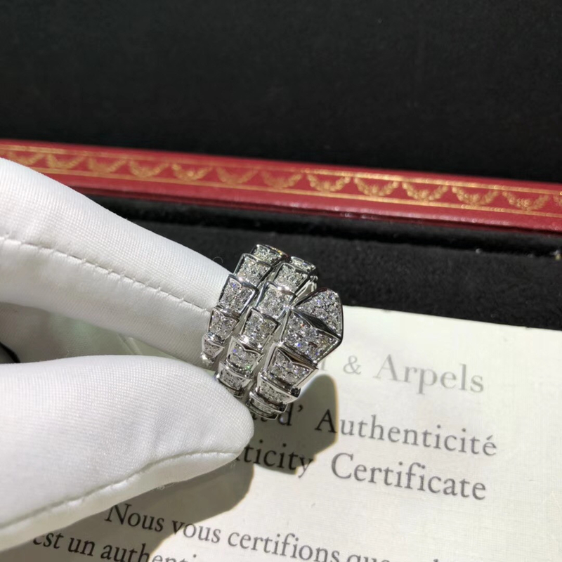 Magnificent 18K Gold Diamond Ring , Personalized  Snake Ring AN855116