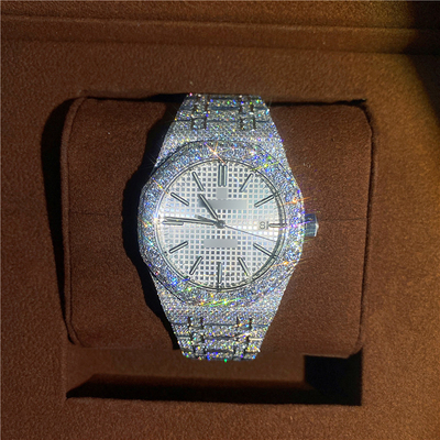 Bust Down Watch Full Iced Out Diamond Watch Moissanite डायमंड कलाई घड़ी