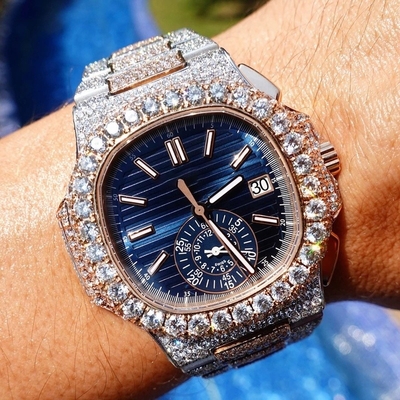 लक्जरी हिप हॉप ब्लिंग ब्लिंग पुरुषों के लिए घड़ियाँ Moissanite हीरा